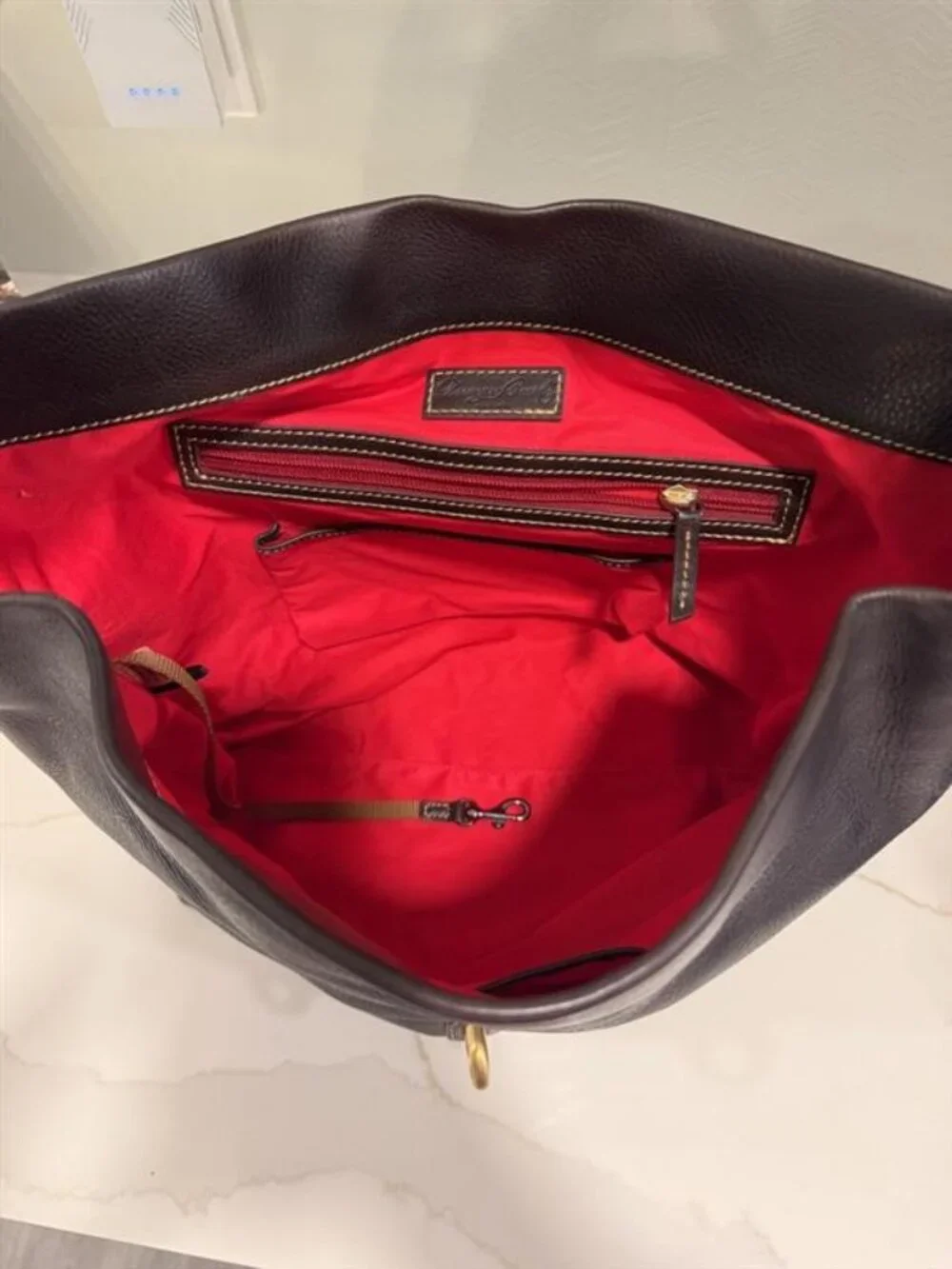 Dooney & Bourke Logo Lock Leather Shoulder Bag